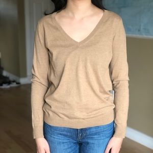 Camel v-neck J Crew Sweater